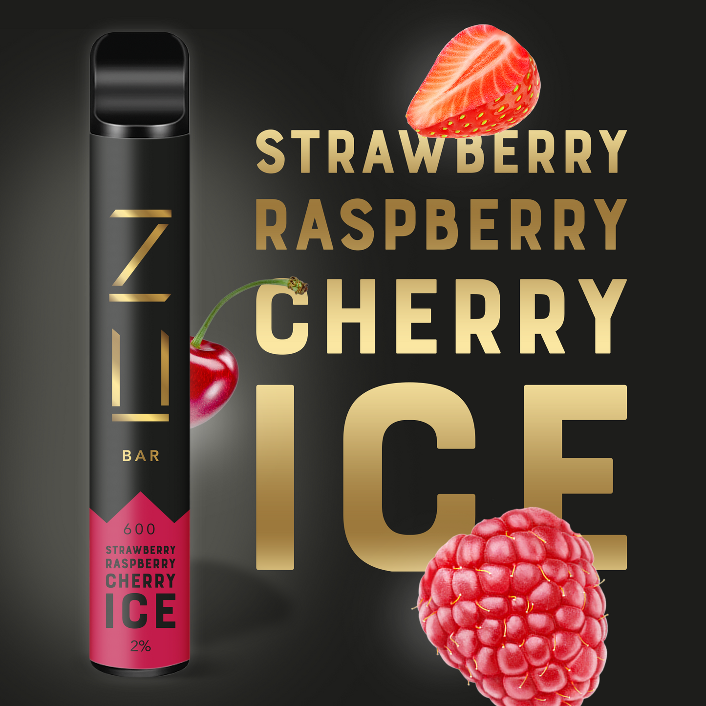 ZU Bar Strawberry Raspberry Cherry Ice Disposable Pod